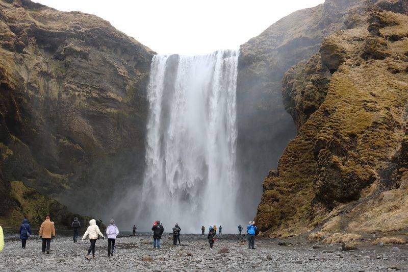 visiting iceland in winter skogafoss falls